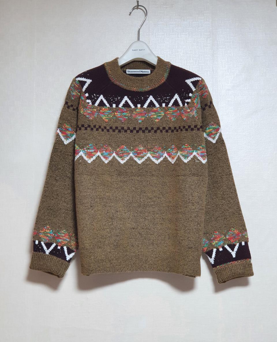 유니크한 두툼 니트 ( 브라운 , 그레이 )