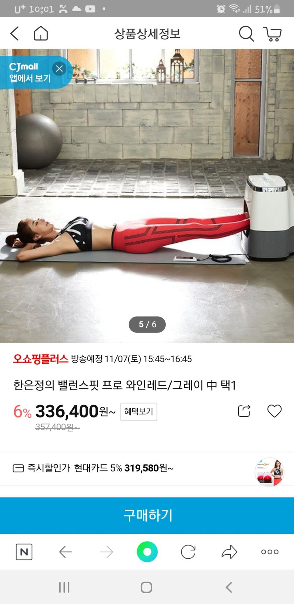 한은정 밸런스핏 운동기구