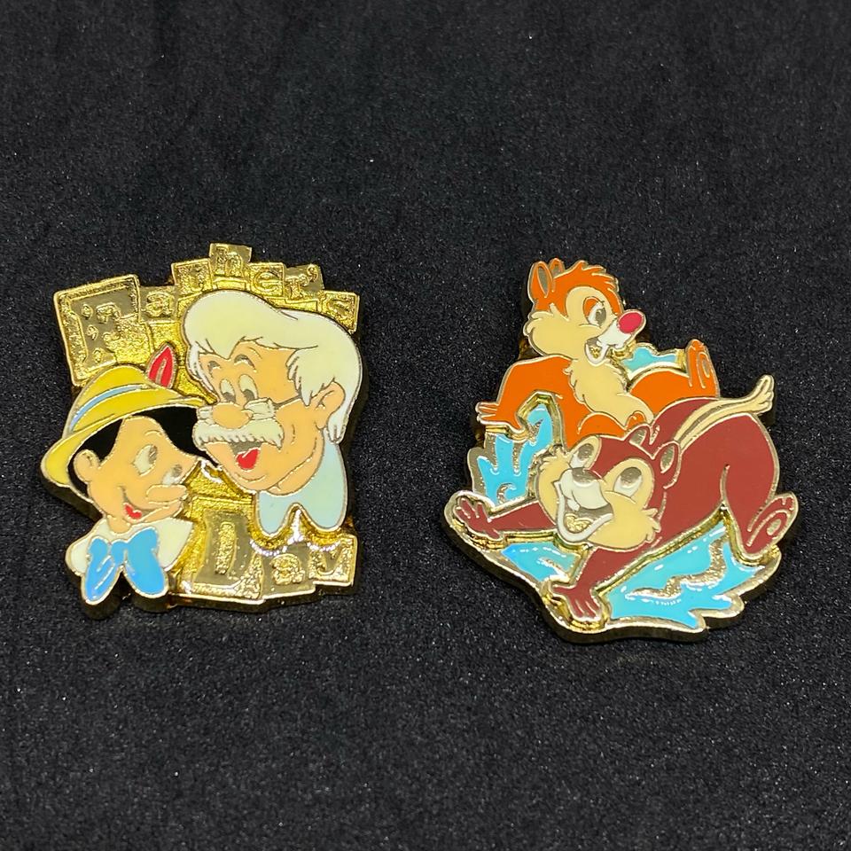 디즈니 피노키오 칩앤데일 클립 배지 세트