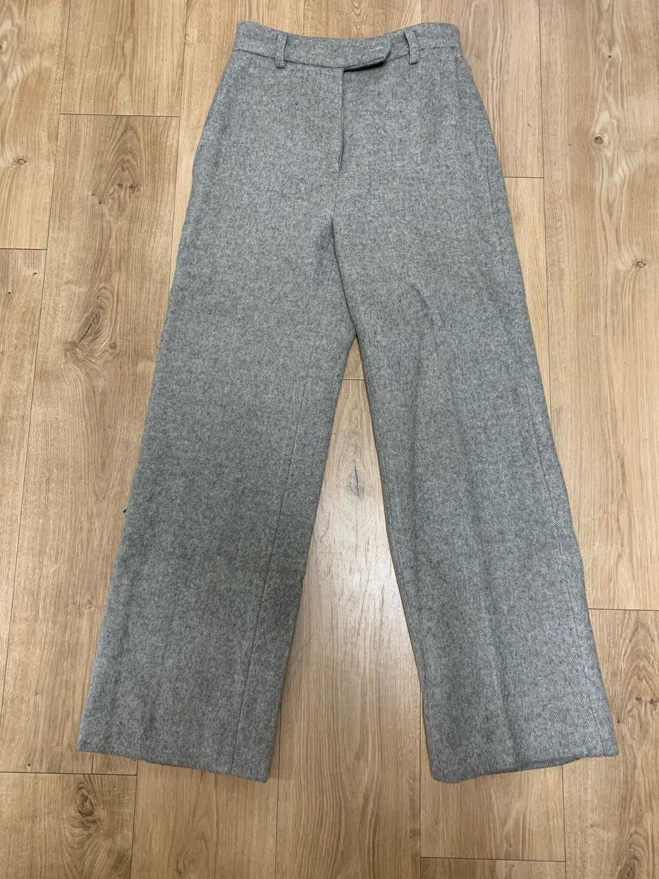 울 헤링본 슬랙스