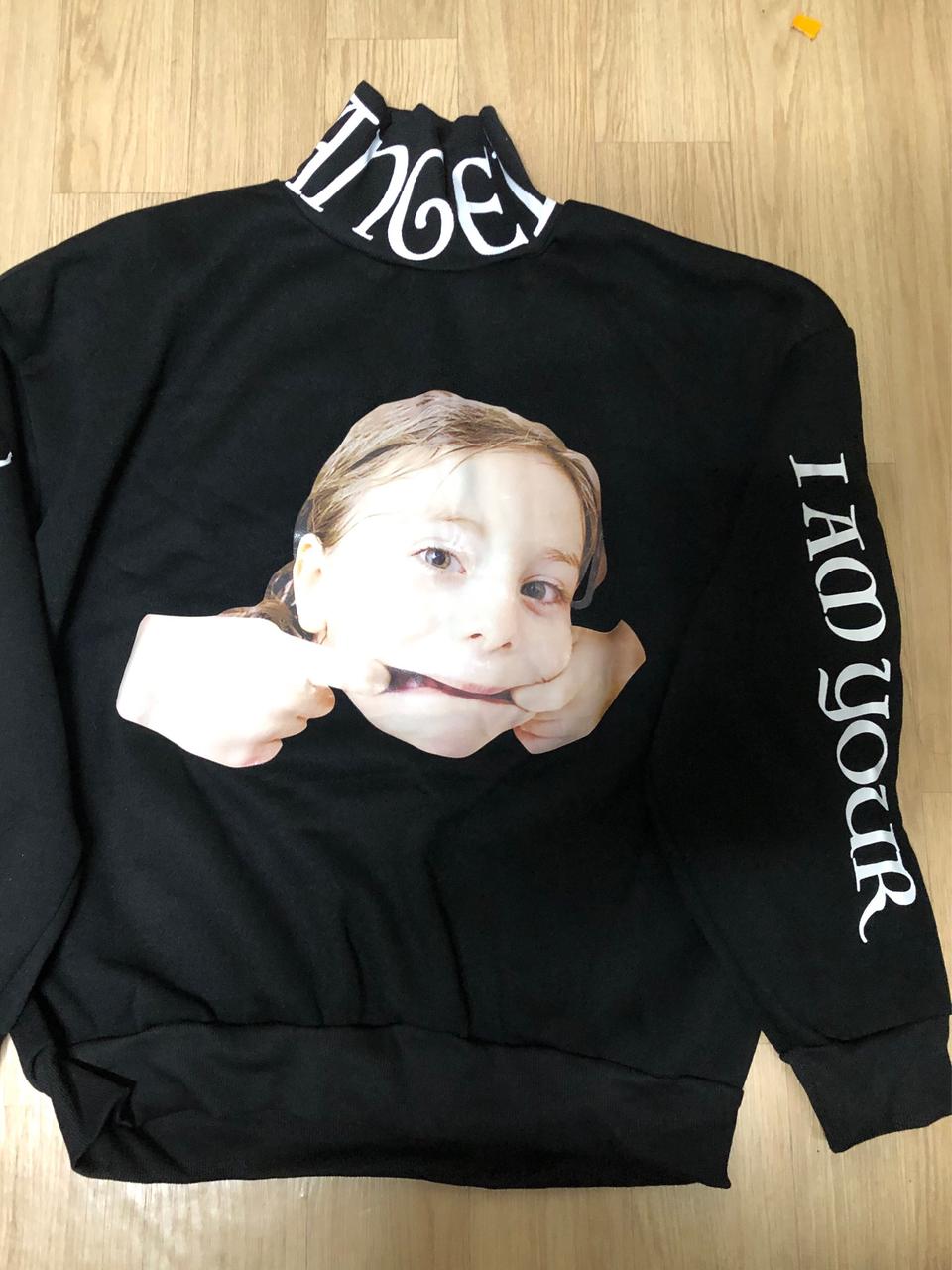 목폴라 넥워머 레터링 스트릿 티셔츠