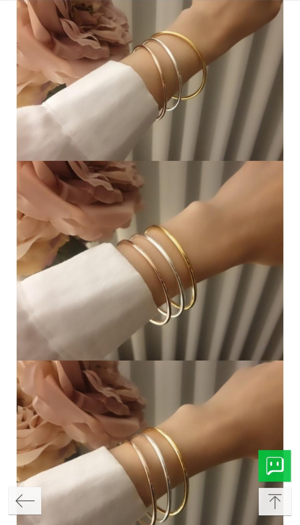 실버 3mm뱅글 팔찌