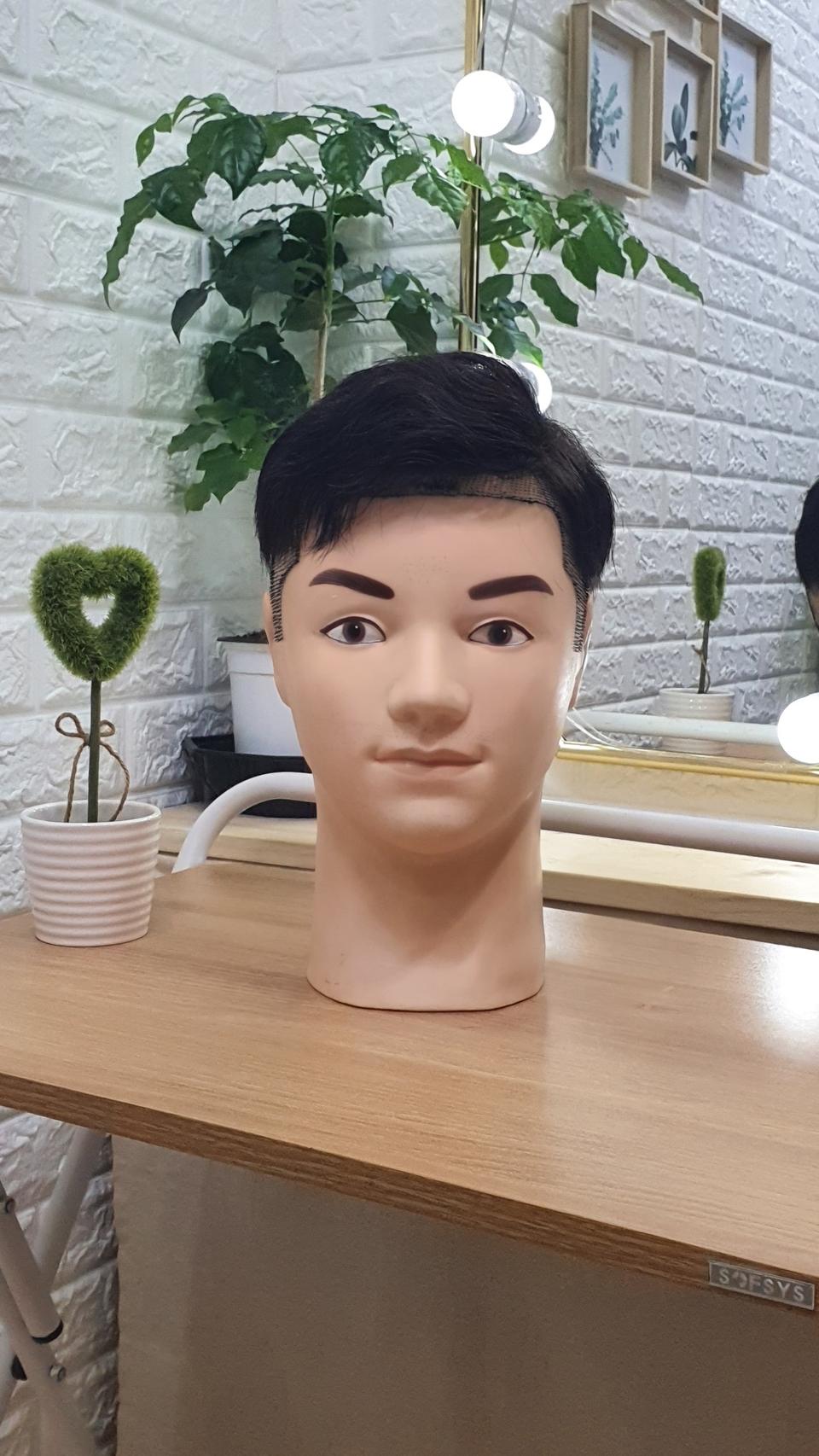 (새상품)인모 남자가발,남자부분가발,남성부분가발