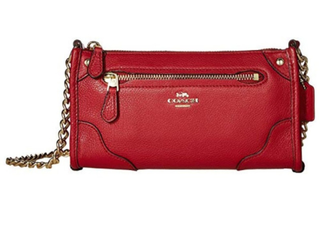 (가격인하)코치 레더 체인크로스백