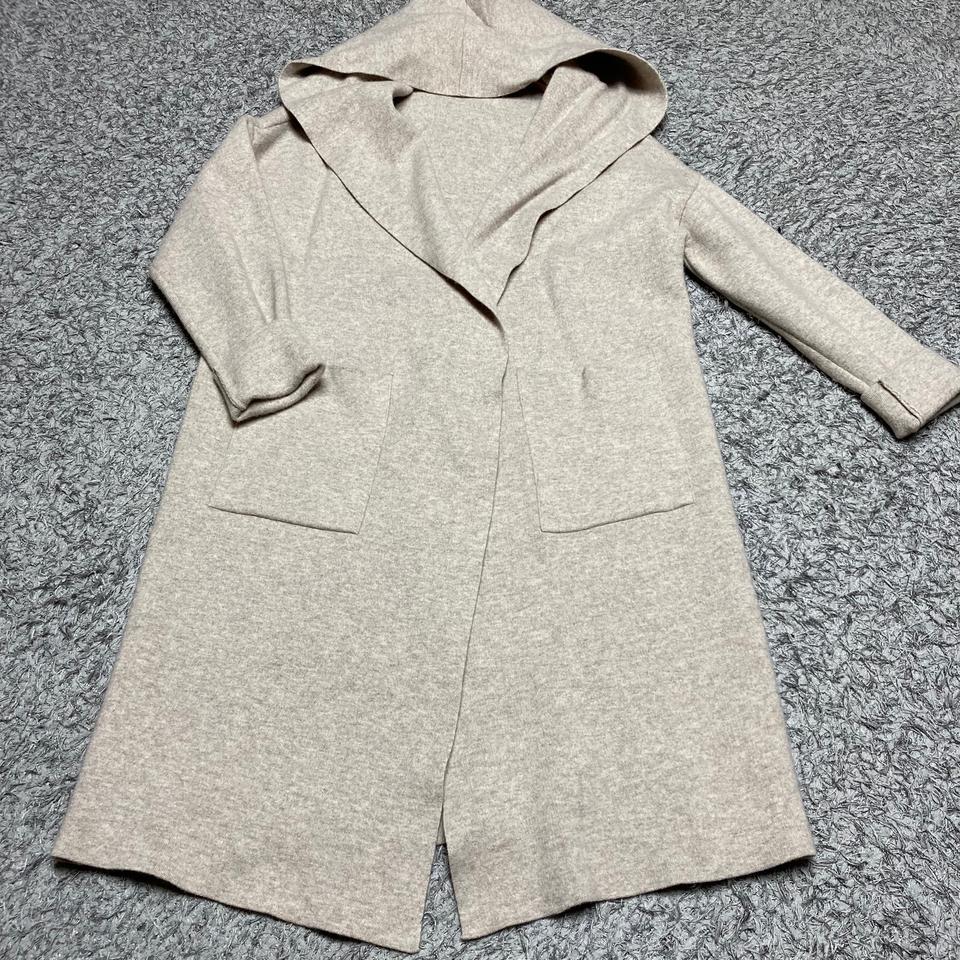 오트밀 후드 니트 코트, 롱 가디건