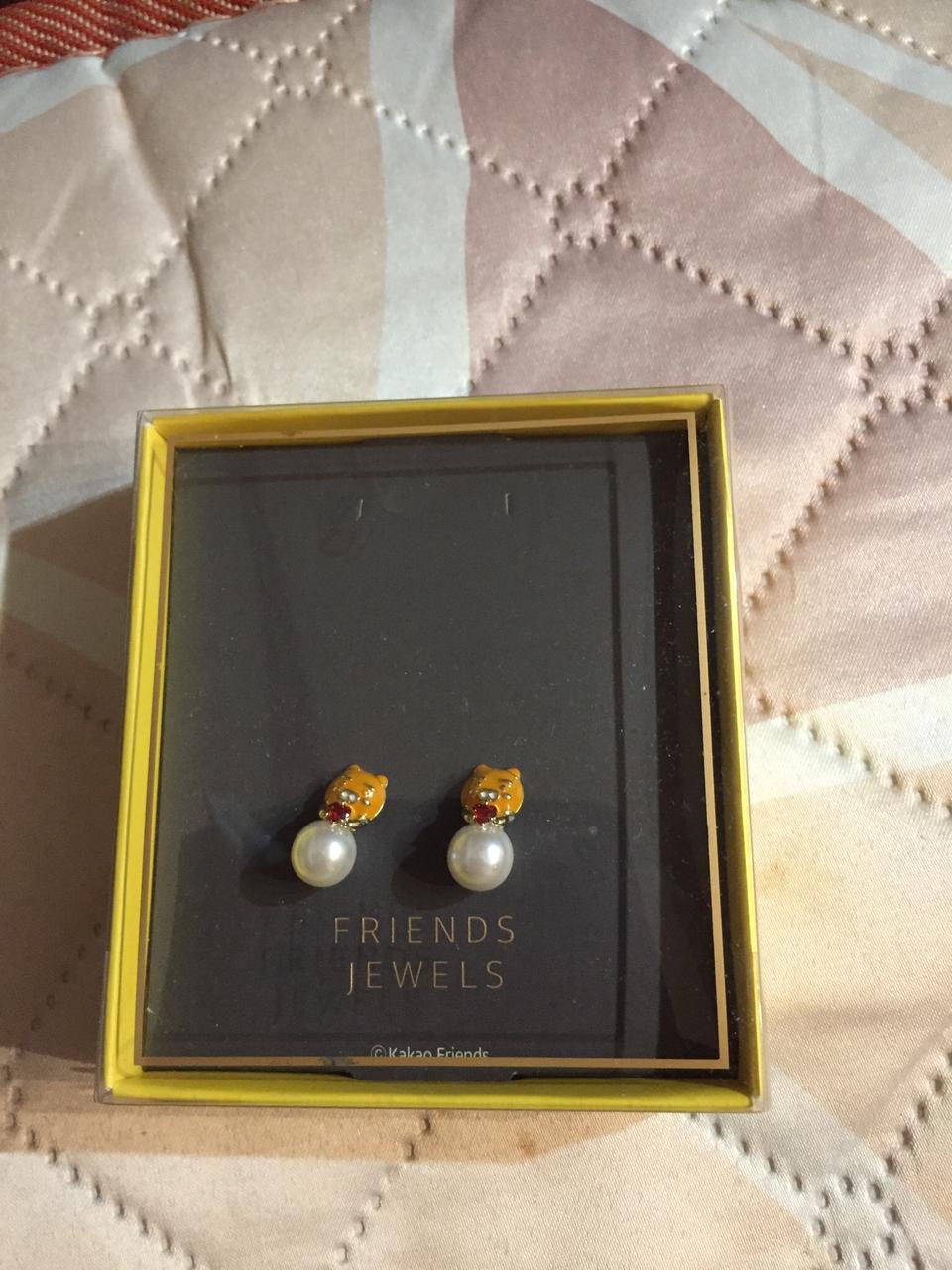 카카오 라이언 러브진주귀걸이