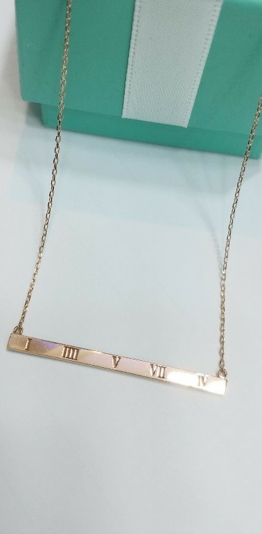 14k 스틱 로마 숫자 목걸이