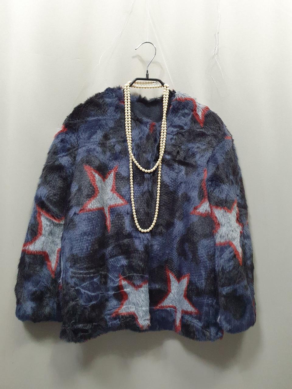 할인.특가새상품)별무늬 페이퍼 인조털 코트.모피.자켓