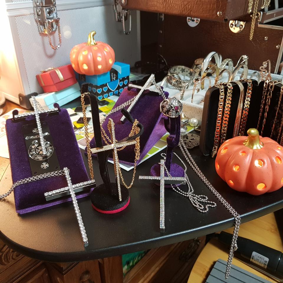 다야 십자가 남여목걸이