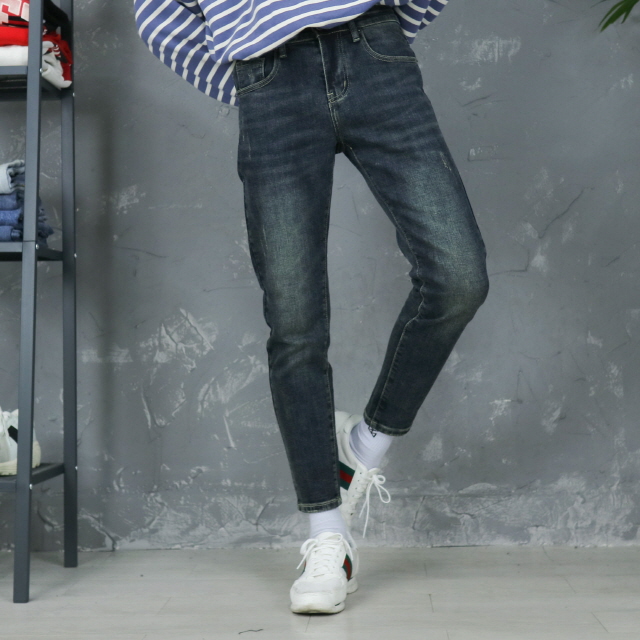 남자 테이퍼드핏 청바지 히든밴딩 스판 데님 진