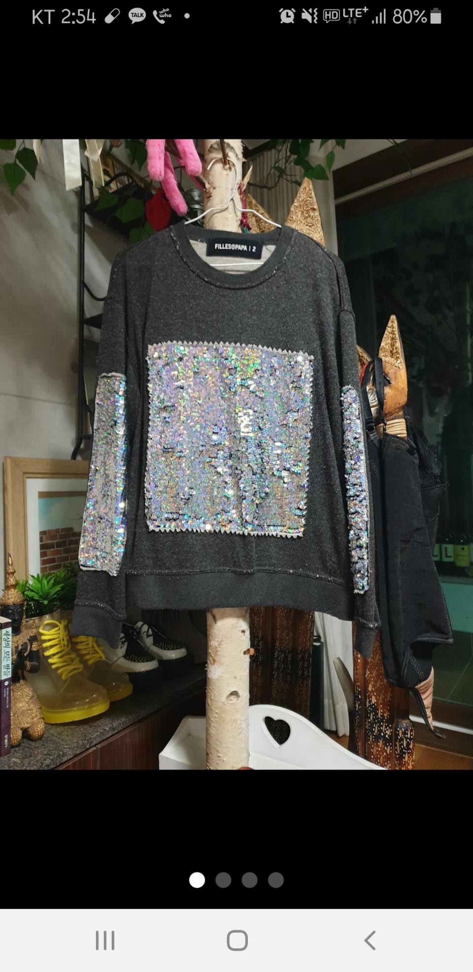 빈티지 스팽글 티셔츠