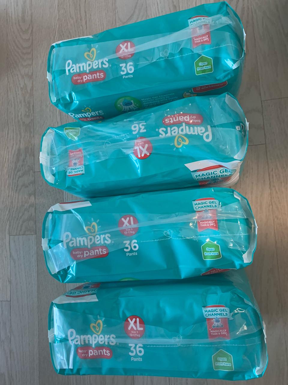 팸퍼스 기저귀 5단계 XL 4팩 팬티형