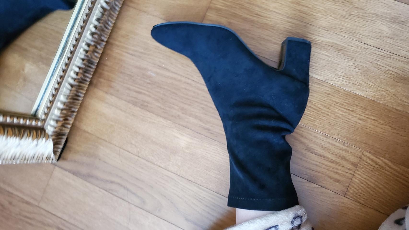 강추♡스웨이드슬림미들앵클부츠6.5cm