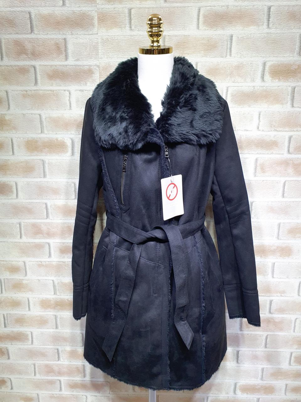 택부착 이신우 디자이너 정품 벨트셋 블랙 하프 무스탕 ~66