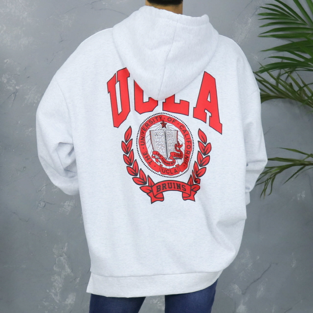 UCLA 남녀공용 기모 오버핏 후드 맨투맨 티셔츠 3컬러