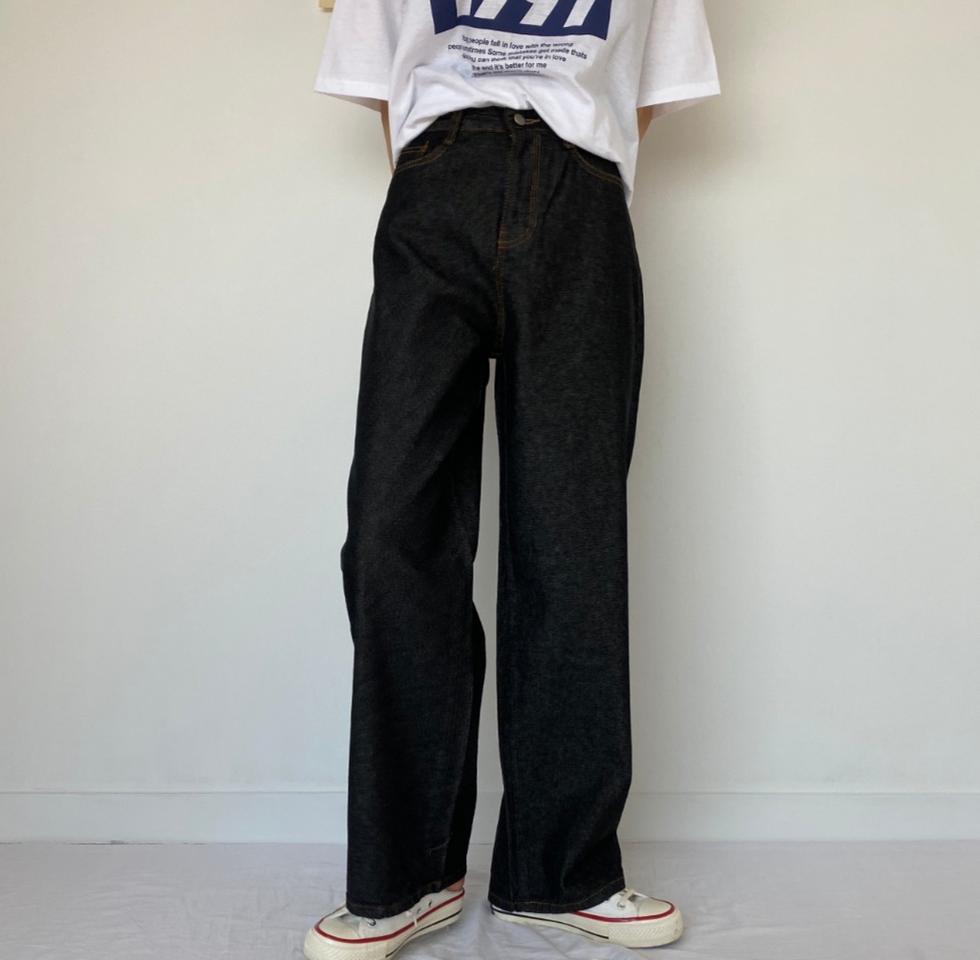 (새상품) 생지 롱 와이드 팬츠