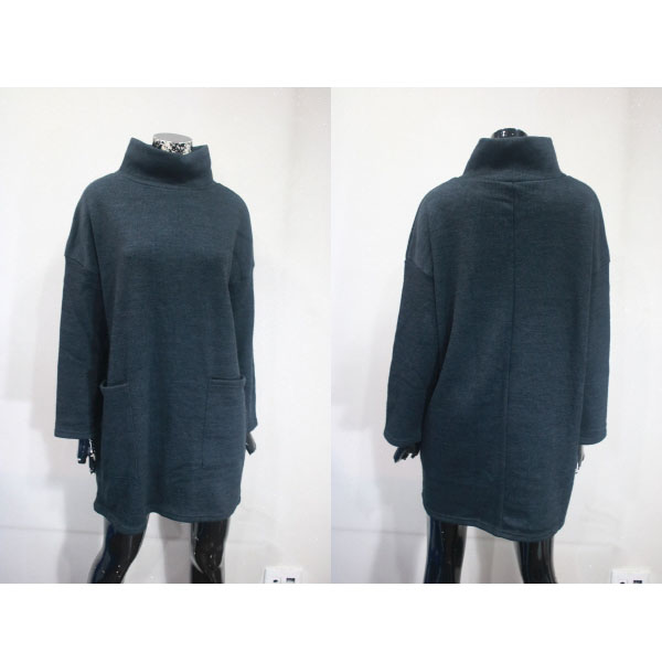 (66) 레쁘띠뜨 네이비 터들넥 기모 가오리 원피스 (사이즈 55~66 오버핏)