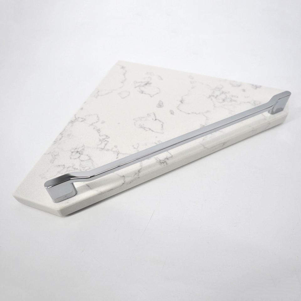 라돈측정 친환경 인조대리석(쿼츠스톤) 비앙코 코너선반 가이드바