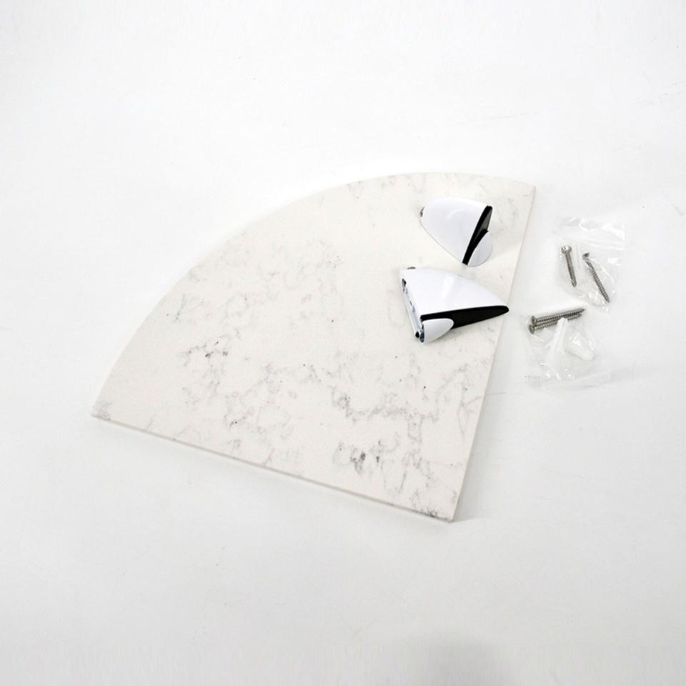 라돈측정 친환경인조대리석(쿼츠스톤) 비앙코 코너선반