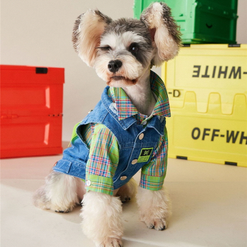 강아지 청자켓 조끼 S-2XL 명품강아지옷 애견의류 자켓 애견조끼