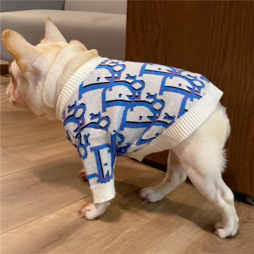 디올 블루 파티니트 S-2XL 명품강아지옷 애견니트 소형견중형견대형견옷