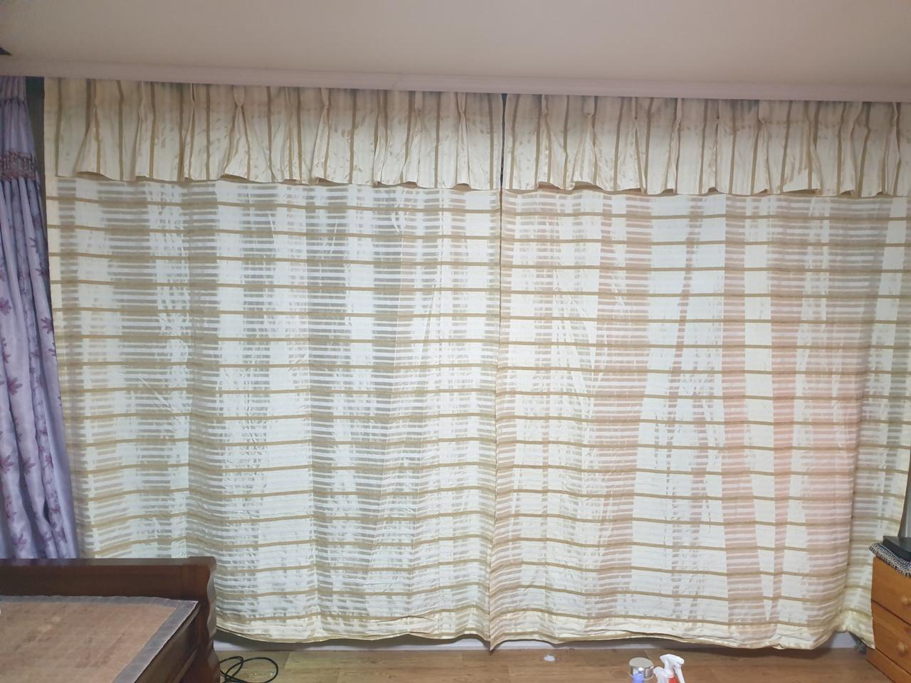 레일 사색배색 커튼한세트366-226