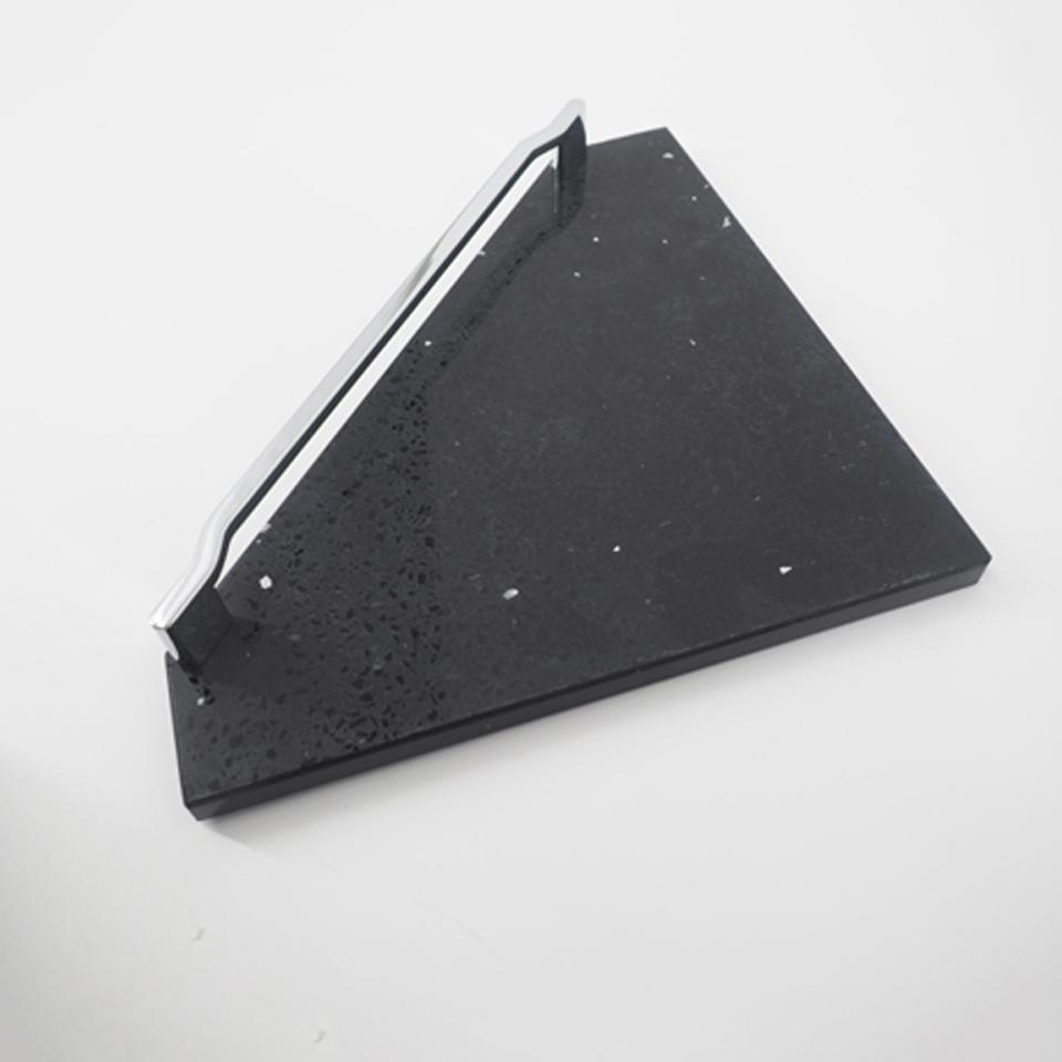 라돈측정 친환경 인조대리석(쿼츠스톤) 블랙 코너선반 가이드바