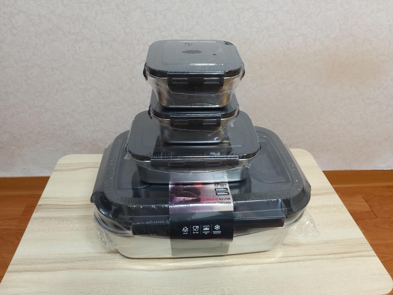 쿠키브라운 스테인레스 밀폐용기 5종 세트 미 사용 새 상품