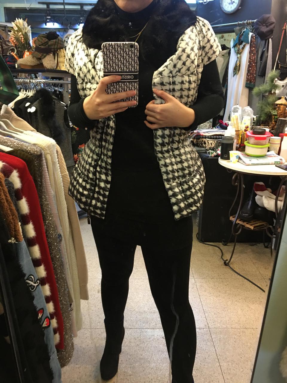 밍크오리털패딩쪼끼