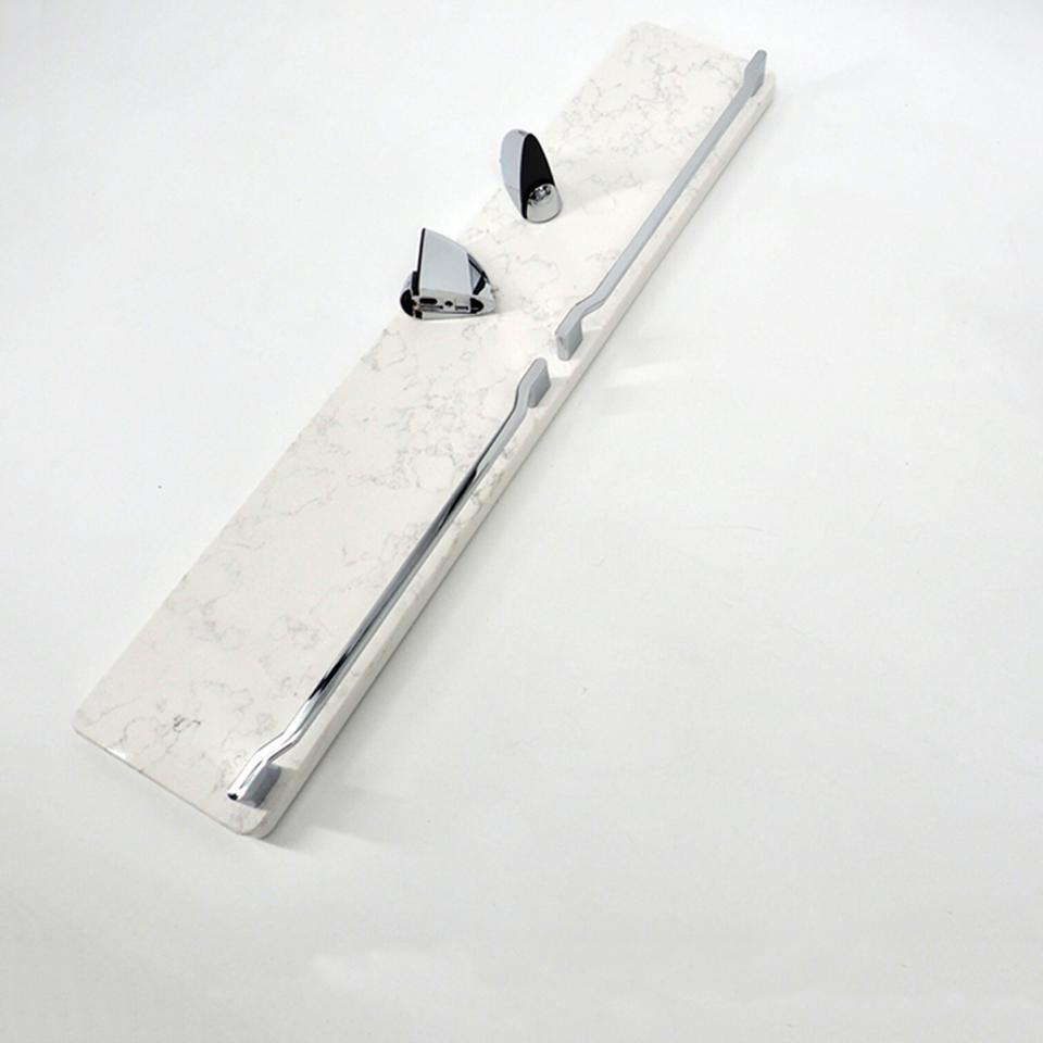 라돈측정 친환경 인조대리석(쿼츠스톤) 비앙코 일자선반 가이드바