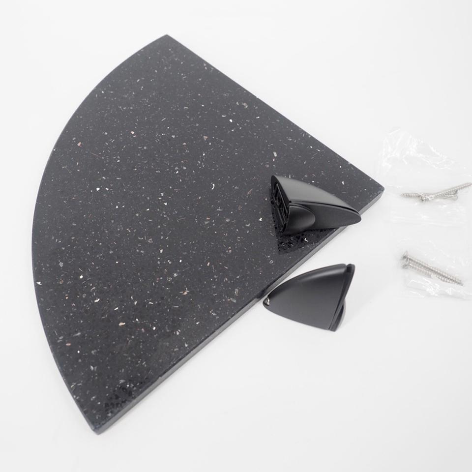 라돈측정 친환경 인조대리석(쿼츠스톤) 블랙 코너선반