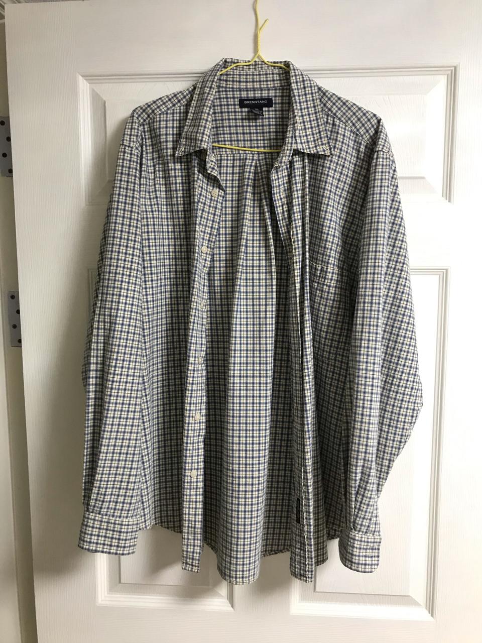 디자인 이쁜  체크남방 셔츠 105(상태좋음)