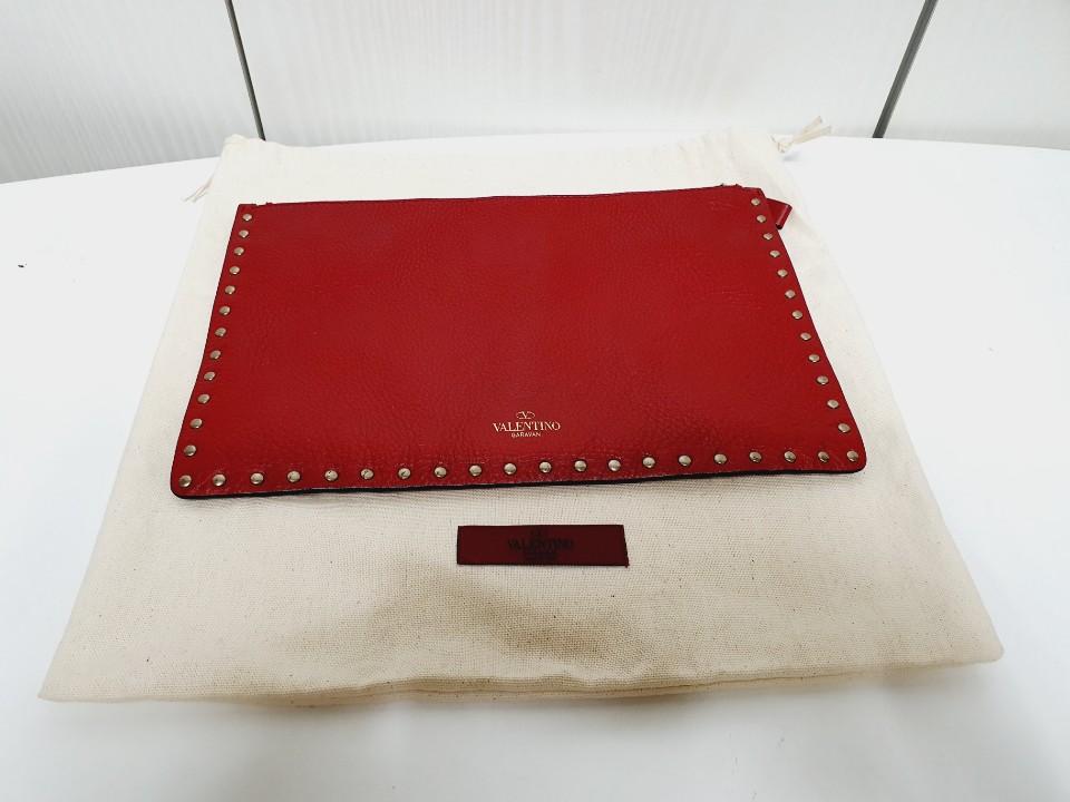 [정품] 발렌티노 락스터드 클러치 레드