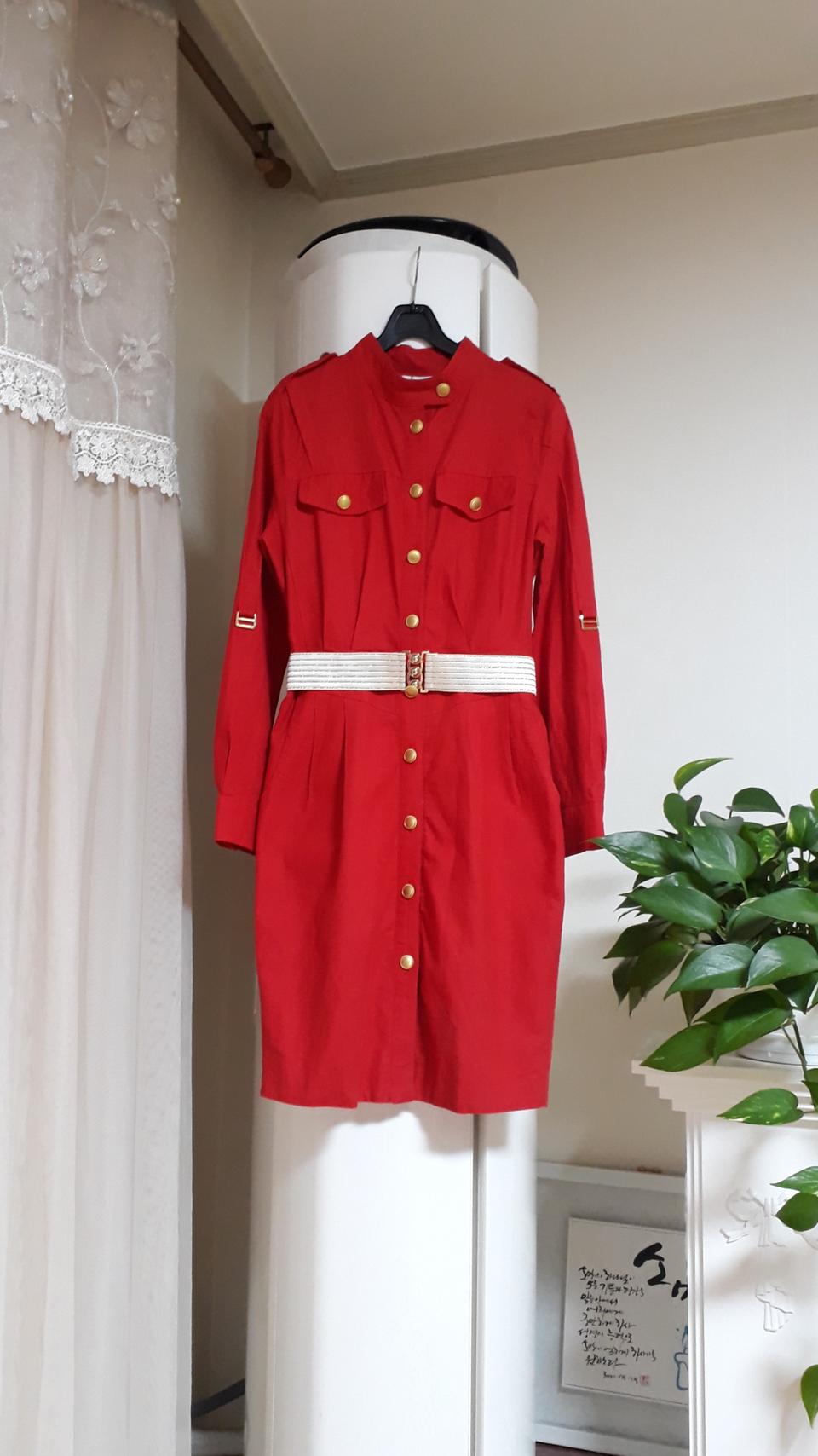 (66)캣츠 린넨 골드단추 원피스