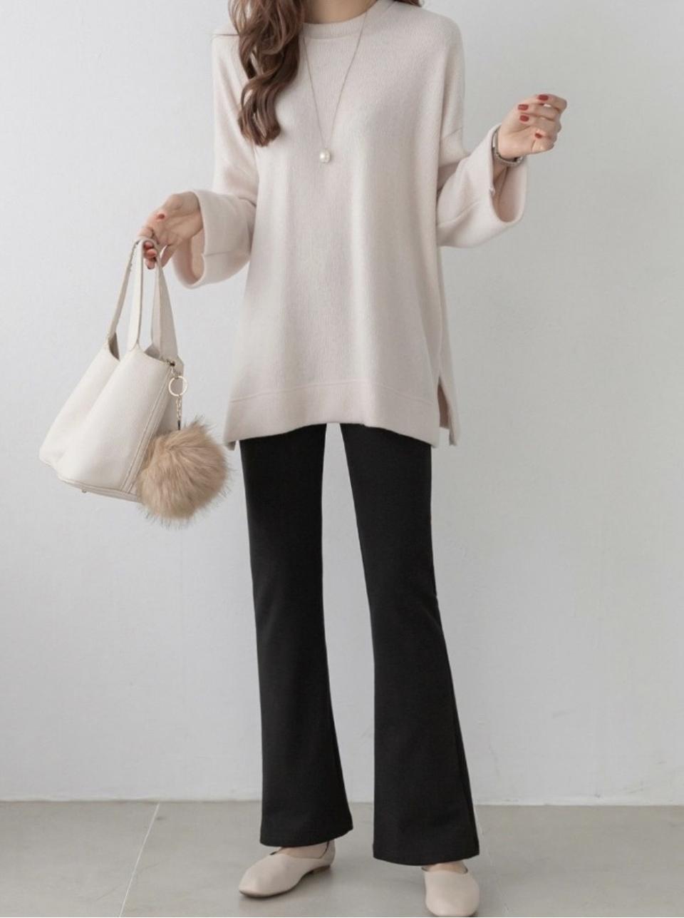 기모 부츠컷 밴딩 팬츠