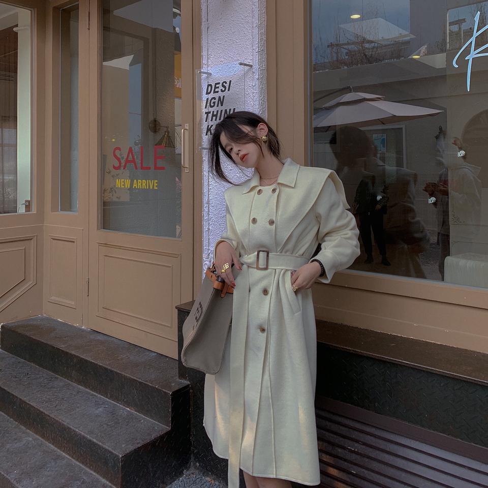 모직 윈드 브레이커 더블 코트