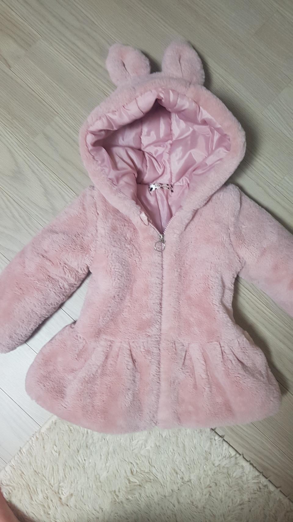 유아 겨울토끼+소피아원피스+핫핑크상의