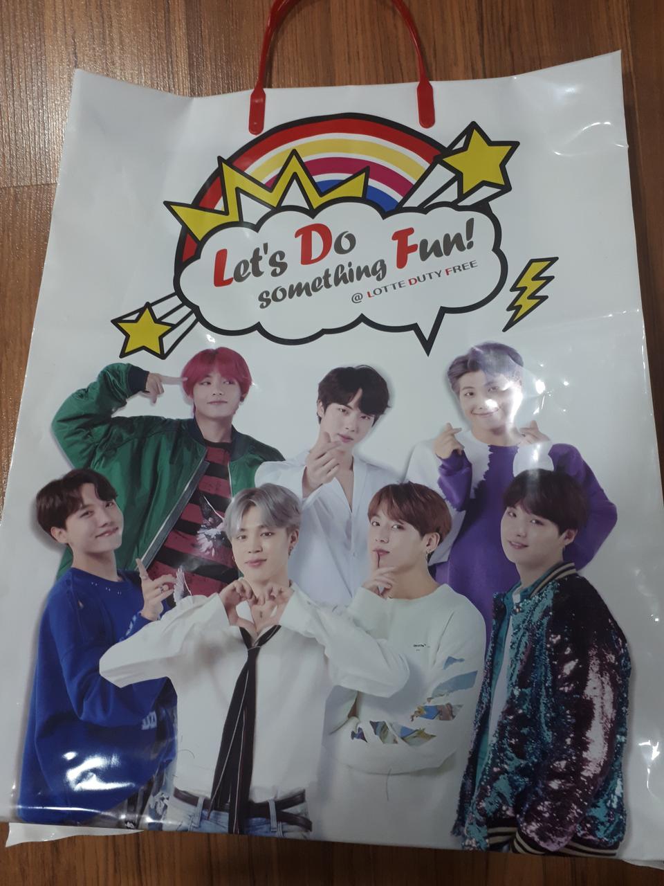 [새것/택포] 방탄소년단 BTS 비닐쇼핑백 롯데면세점용