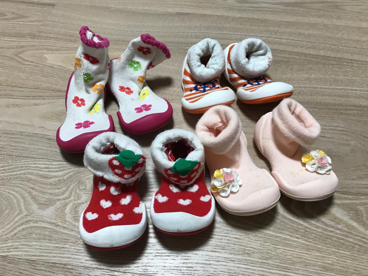 걸음마신발 여아 꼬무신 4켤레 일괄