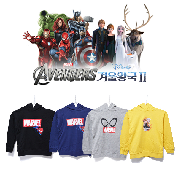 겨울왕국 어벤져스 남여 아동 유아 후드 티셔츠