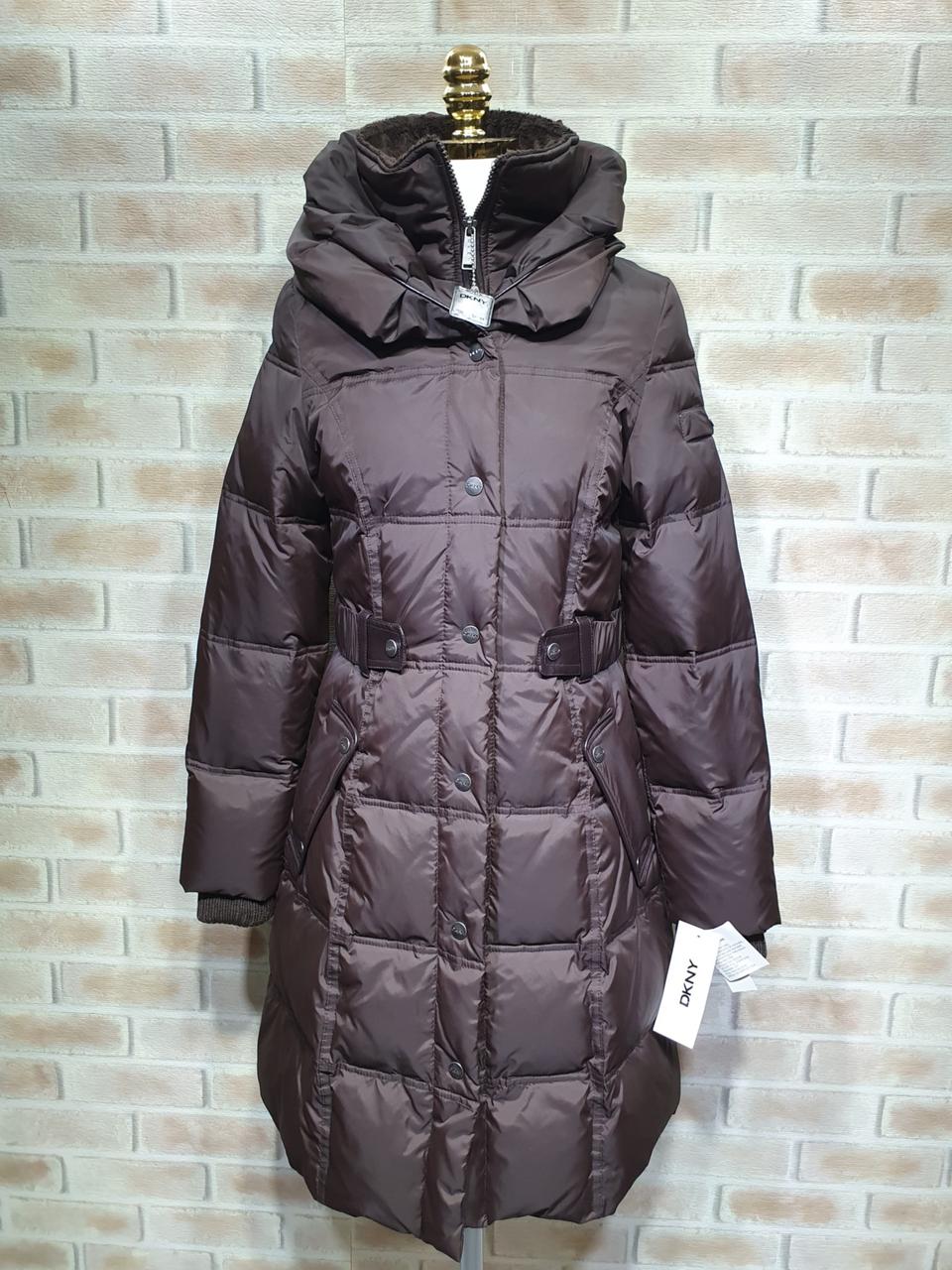 택부착 미사용 DKNY 정품 벨티드 덕다운 오리털 롱패딩 55