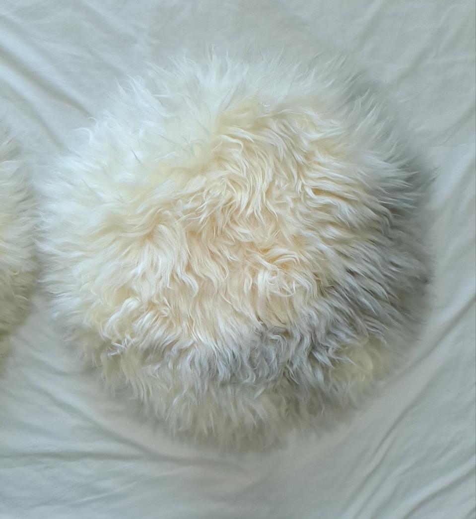 천연 양털 방석