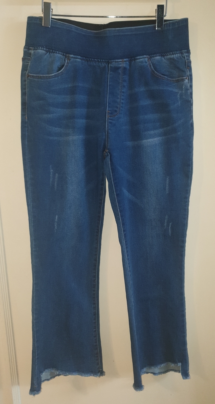 [66~77]V.CUT 허리밴딩 데님팬츠