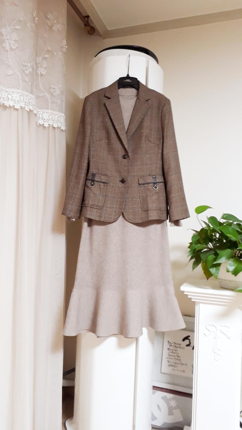 55)scarborough 모직 체크자켓