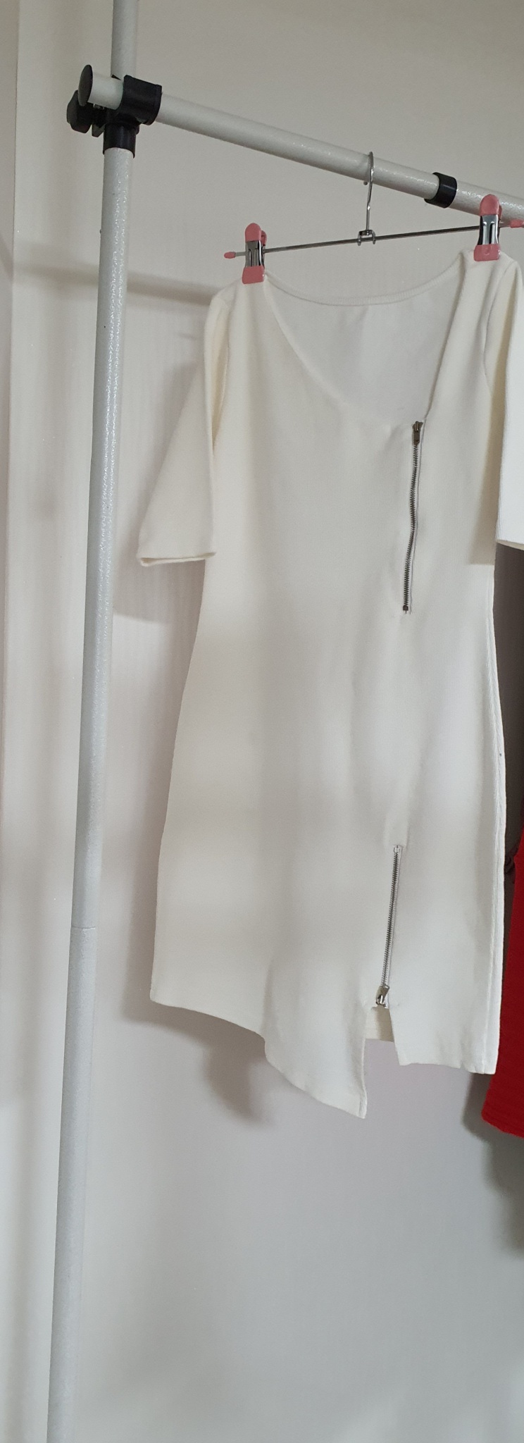 오픈지퍼골지원피스