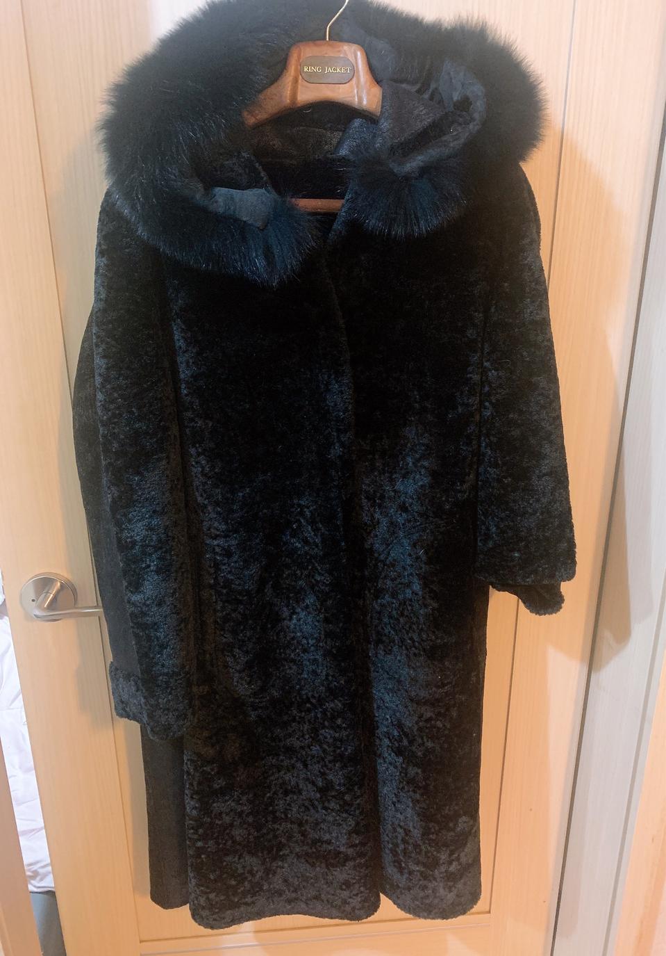 롱 폭스 울 양면 무스탕 55~66 시착만 한옷