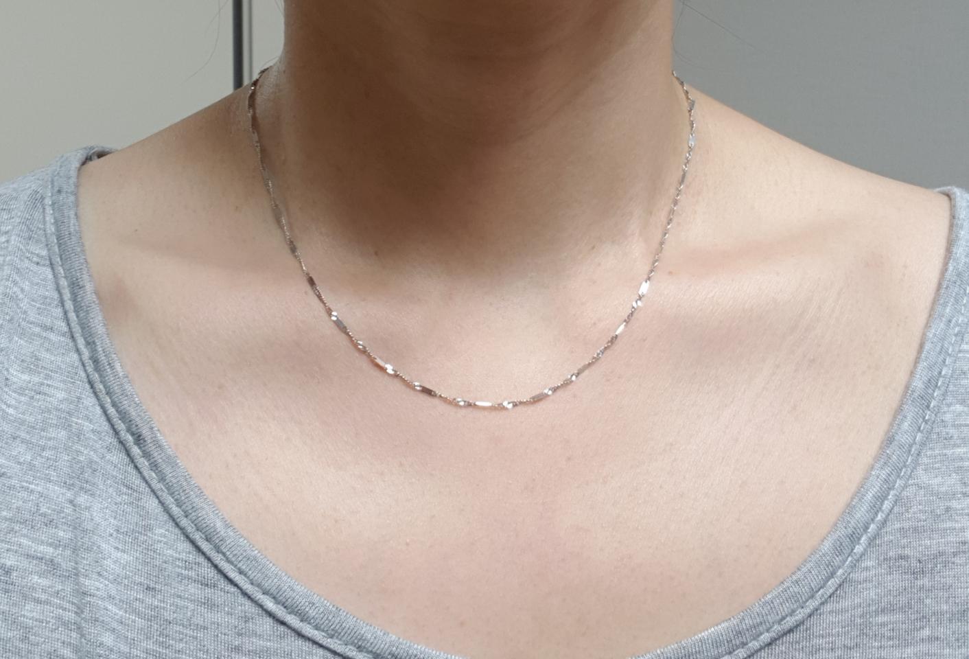 14k 화이트골드 체인 목걸이