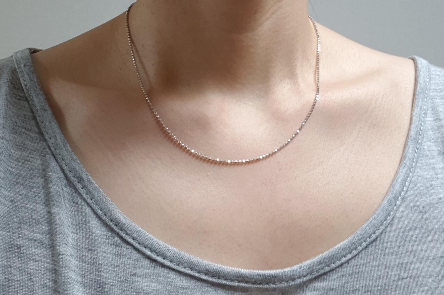 14k 화이트골드 체인 목걸이