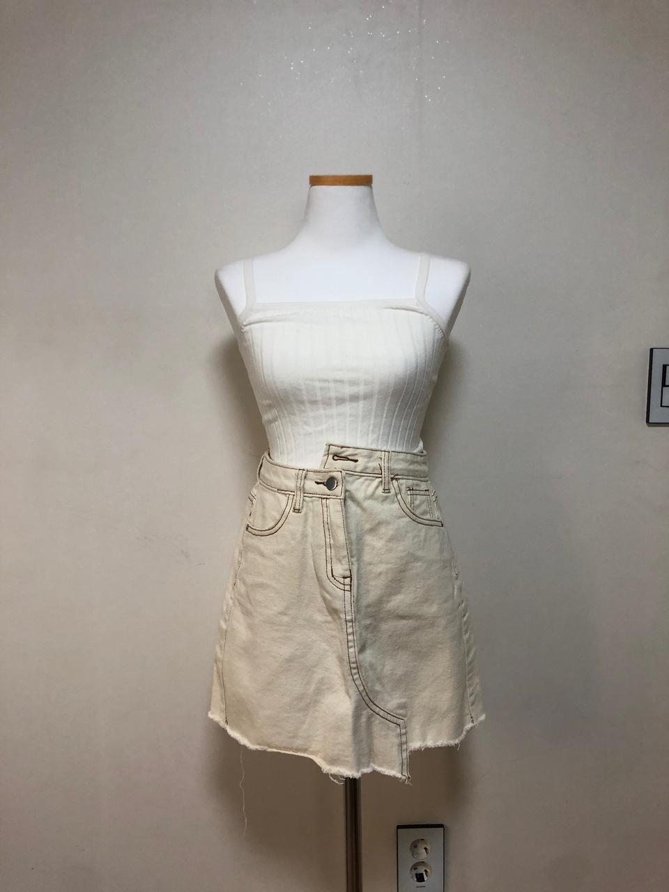 여름 언발 버튼 스커트