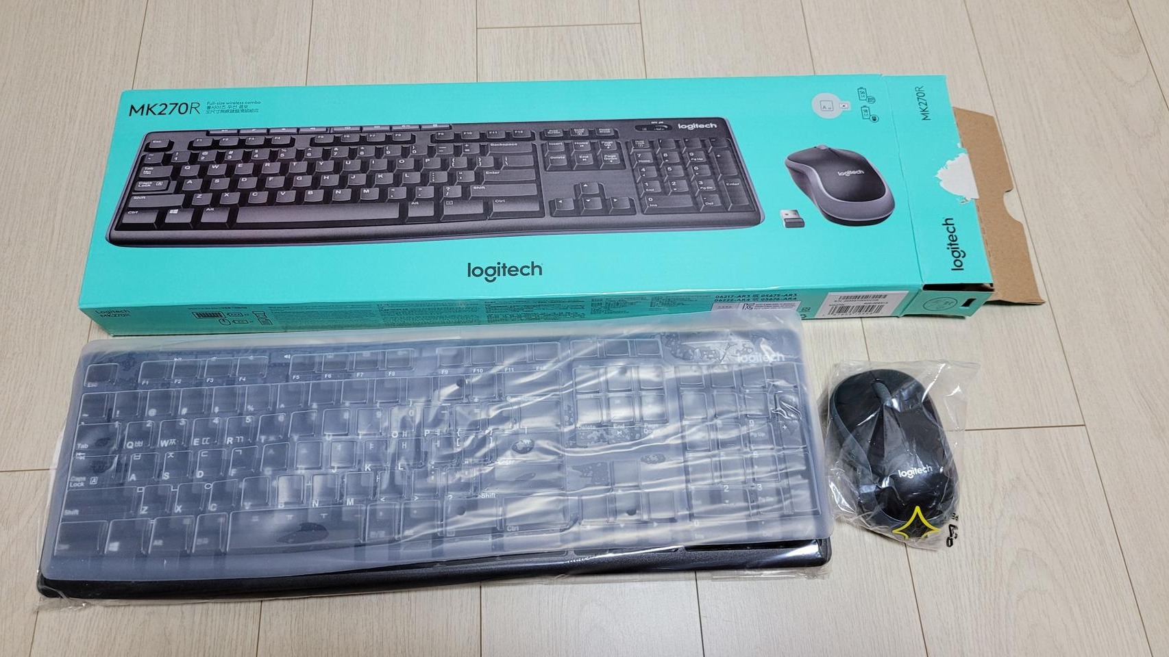 로지텍 무선 키보드 마우스 세트(mk270r) + 키스킨